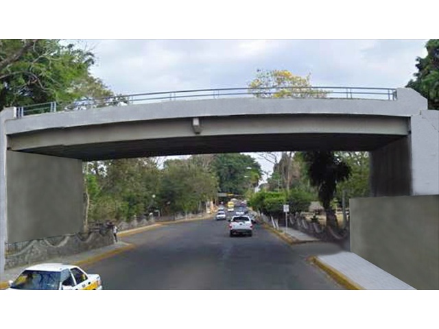Puente que conecta Comandancia de zona con R.C.M., Tapachula, Chis